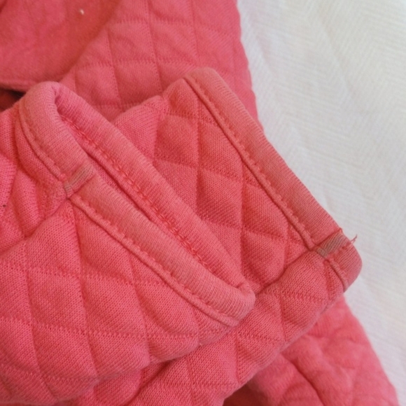 joe fresh coral pink quilted jacket with floral lined hood 12-18 month baby girl - Picture 8 of 10